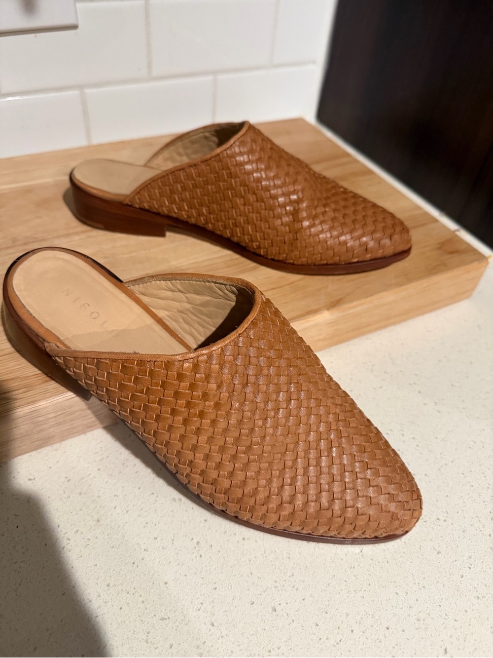 Nisolo Ama Woven Mule Leather Mule Slip-On in Brown - Size 8.5 - Picture 10 of 13